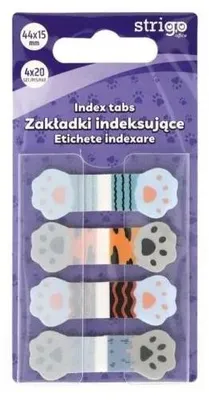 Obrázek produktu pro Indexovací záložky Łapki 44 x 15 mm, 80 listů – Strigo