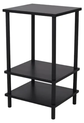 Zdjęcie produktu dla SensaHome - Stolik boczny z okrągłymi nogami - Trójwarstwowa półka wykonana z antycznej kwadratowej drewnianej rurki - 34 x 29,2 x 58 cm - Czarny