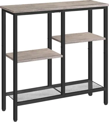 Produktbild von HOOBRO Konsolentisch 75 cm Beistelltisch Greige-Schwarz Flurtisch industrieller Retro-Stil