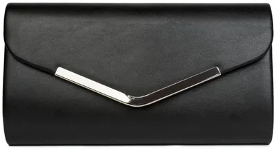 Produktbild von styleBREAKER Damen Clutch Abendtasche Envelope Kuvert Design mit Metall Zierleiste und abnehmbarer Kette 26 x 5,5 x 14,5 cm