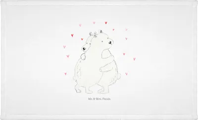 Produktbild von Mr. & Mrs. Panda Handtuch Eisbär Umarmen - Weiß - Geschenk, Flauschtuch, Lustige Sprüche, 50x100, baumwolle, Frotteehandtuch, gesichtstuch