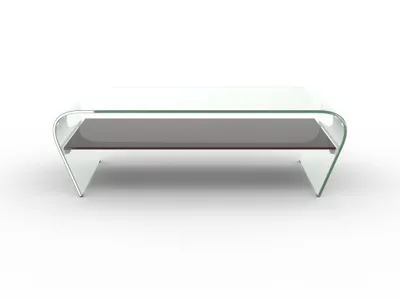 Produktbild von Couchtisch mit Ablage - Glas Design - Transparent & Schwarz - KELLY