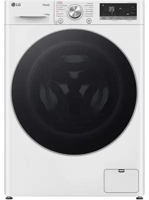 Produktbild von LG W4WR70E61, Frontlader, Freistehend, Weiß, Links, Schwarz, Schwarz