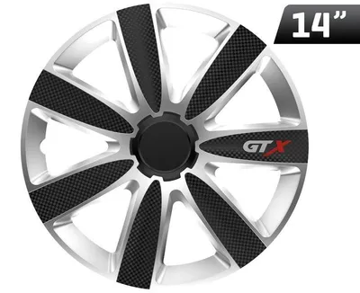 Zdjęcie produktu dla Kołpaki GTX carbon black / silver 14", 4 szt.