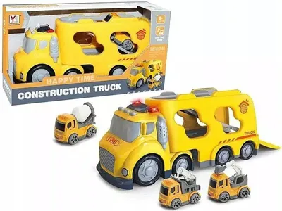 Produktbild von Auto mit Container und 2 Baufahrzeugen