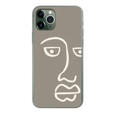 Produktbild von MuchoWow® Handyhülle Schutzhülle Hülle für iPhone 11 Pro Gesicht - Abstrakt - Strichzeichnung Silikon Softcase Handy Hülle - Handy