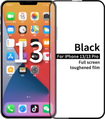 Produktbild von Für Apple iPhone 14 / 13 / 13 Pro 2x 3D Display H9 Tempered Glas Schwarz Panzer
