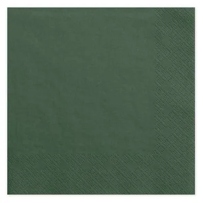 Produktbild von Dreilagige flaschengrüne Servietten, 33 cm, 20 Stück.