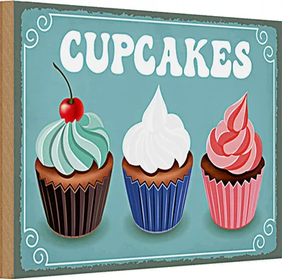 Produktbild von Holzschild Spruch 30x20cm Cupcakes