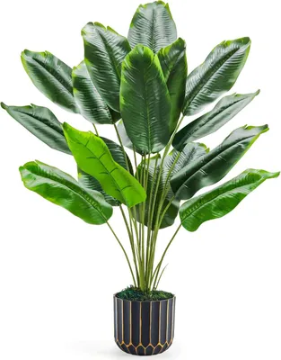 Immagine prodotto di Pianta di banana artificiale, 71 cm, decorazione tropicale per interni ed esterni