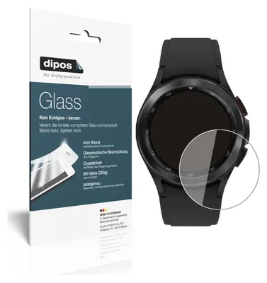 Produktbild von 2x Schutzfolie für Samsung Galaxy Watch 4 (44 mm) - Anti-Shock 9H Folie dipos Glass Kunststoffglas