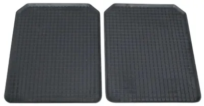 2x Gummi Fußmatten Gummifußmatten HOHER RAND Autoteppich SET für VORN Schwarz – Produktansicht