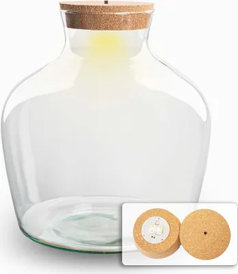 Produktbild von Terrarium Flasche ‘Fat Joe’ - inkl. LED-Korken - Geschlossenes Terrarium Ø 29 cm ↑ 30 cm
