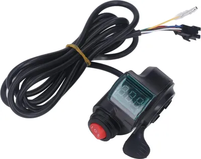 Image de Accélérateur électrique au pouce pour vélo, affichage numérique de la tension à 3 vitesses, accélérateur manuel pour vélos tout terrain pliables