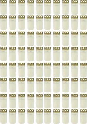 Produktbild von 80x Grablicht Brenner Nr. 3 Weiß mit Deckel Grabkerzen Grablicht Grablichtkerze Trauerlicht Gedenkkerze Golddeckel