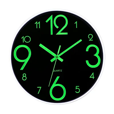 Produktbild von Leuchtwanduhr 12 Zoll, Geräuschlose Uhr, Nachtleuchtende Wanduhr Für Wohnzimmer Und Büro