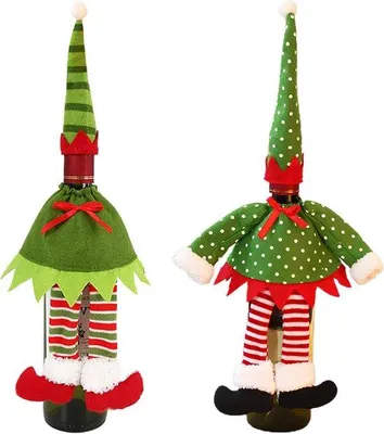 Produktbild von Weihnachtsweinbeutel wiederverwendbar 2 Stück Mehrfarbig