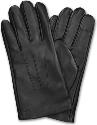 Produktbild von Navaris Touchscreen Leder Handschuhe für Herren - Lammleder mit Kaschmir Futter - Nappa Lederhandschuhe warm - Herrenhandschuhe mit Touch Funktion
