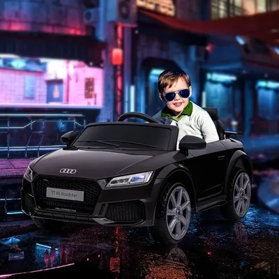 Image de Voiture électrique pour enfants Audi TT RS Roadster, voiture pour enfants avec ceinture de sécurité, éclairage LED, noire