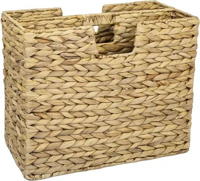 Immagine prodotto di Portaoggetti da giardino, cesto da giardino, intrecciato in giacinto d'acqua, 2 scomparti, 40 x 20 x 33 cm