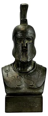 Produktbild von Leonidas Königsbüste antiker griechischer Krieger Skulptur - handgefertigte Statue aus Griechenland - Moldano Steinguss
