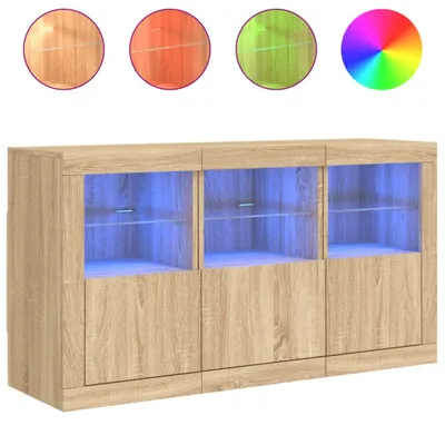 Obrázek produktu pro Příborník s LED osvětlením dub sonoma 123 x 37 x 67 cm