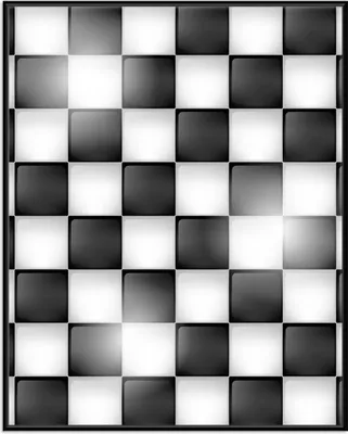 Produktbild von Wallario Wandbild Schachbrett Muster, Größe: 40,30 x 50,30 cm, Poster mit schwarzem Aluminiumrahmen