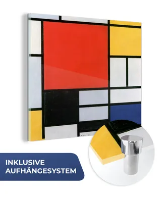Obrázek produktu pro MuchoWow® Obrazy na skle - Nástěnné obrazy - Fotografie na skle Umění - Mondrian - Staří mistři 90x90cm Nástěnná dekorace ze skla - akrylová malba na sklo -