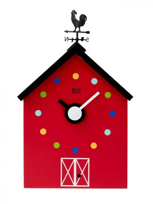 Produktbild von KOOKOO RedBarn klein, Uhr mit Quarzwerk, Wetterhahn und Tierstimmen
