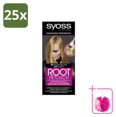 Produktbild von 25 x Syoss Root Touch-Up Haarfarbe BR1 Mittelblond - Sparpackung - 25 Stücke