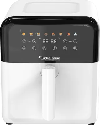 Produktbild von TurboTronic XL-Heißluftfritteuse – AF190 – 6 l Airfryer ohne Öl, digital, 8 Programme, 1600 W, 40–200 °C, Rapid-Air-Technologie, spülmaschinenfester Frittierkorb Weiß