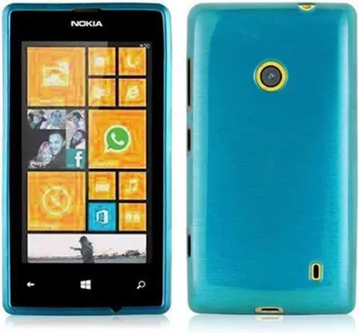 Produktbild von Cadorabo Hülle für Nokia Lumia 525 Schutz Hülle in Türkis Schutzhülle TPU Silikon Etui Case Cover