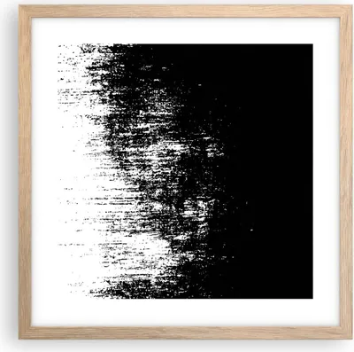 Produktbild von Gerahmtes Poster - Rahmen in heller Eiche - Abstraktion dunkel schwarz und weiß - 40x40 cm - Wand Bild - Wanddeko - Wandbilder - Kunstposter - Wandposter - Bilderrahmen - Bilder - P2NAC40x40-4601