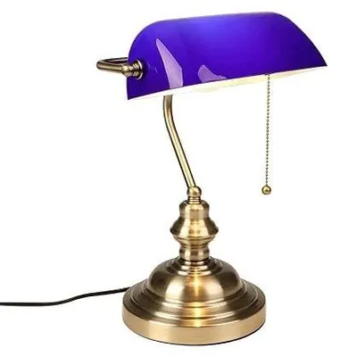 Zdjęcie produktu dla Lampa biurkowa vintage bursztynowa szkło металowa podstawa do biura