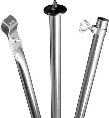 Productafbeelding van Telescopische Stormstang - Tentstok Opstelstang - Tent Stabiliseren - Verstelbaar met Klem - 190-290 cm - Zilver