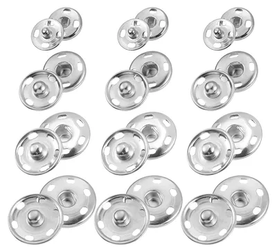 Produktbild von Näh-Druckknöpfe - 55 Sets in 4 Größen - für Kleidung - Silber