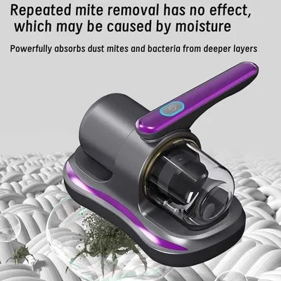 Immagine prodotto di Aspirapolvere per la rimozione degli acari dei materassi, con lampada UV e sacchetto raccoglipolvere, per materassi, imbottiti e tappeti (viola).