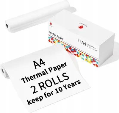 Zdjęcie produktu dla Papier Termiczny Kartki Wkład 2 Rolka Rolki A4 210mm do Phomemo M832 M08F / Q22-RMSG10-A4M8