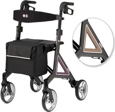 Produktbild von Rollator ALEVO m.Rückengurt,Tasche,aubergine,