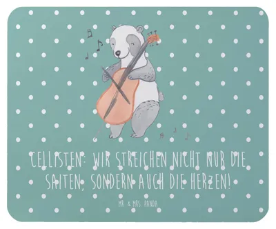 Produktbild von Mr. & Mrs. Panda Mouse Pad Cello Herz - Meeresbrise - Geschenk, Gefühl, Orchester, pc mauspad, Lernen, Mousepad, Instrument, Musiker, Streichinstrument, Musik, laptop