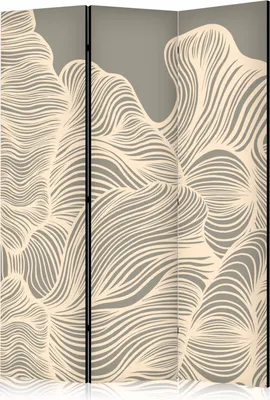Produktbild von Neuheit! Dekorativer Paravent Raumteiler Trennwand Foto-Paravent Spanische Wand XXL ABSTRACTION MINIMALISM BEIGE 135x172 cm a-A-10511-z-a
