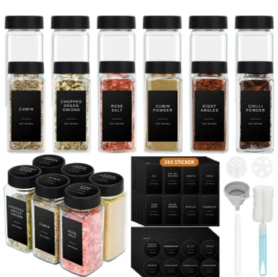 Obrázok produktu pre Sada 12 štvorcových nádob na korenie, objem 120 ml