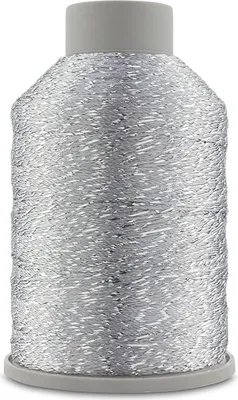 Produktbild von Yarnart Camellia New 424: Glänzendes Polyestergarn, Grau+Silber, 450m/50g, für feine Arbeiten