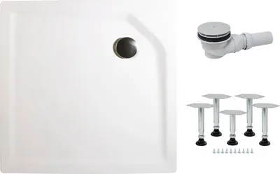 Produktbild von SCHULTE Duschwannen Komplettset ExpressPlus 90 x 90 x 3.5 cm weiß glänzend EP20090 04