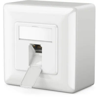 Immagine prodotto di Presa di rete a incasso o a parete - Cat6 - 1x RJ45 - Schermata - Bianco segnale RAL 9003