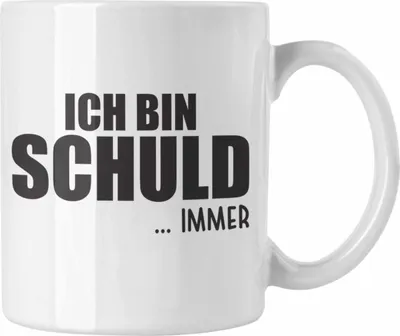 Produktbild von Trendation -  Ich Bin Schuld IMMER Lustige Bürotasse mit Spruch für Kollege Kollegin Büro Tasse Arbeit (Weiß)