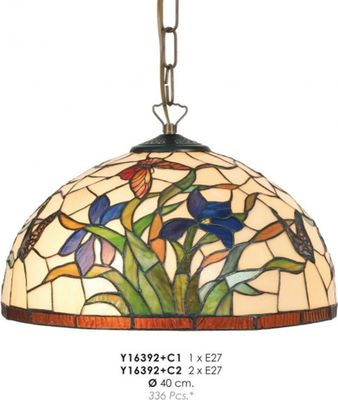 Tiffany Pendelleuchte Durchmesser 40 cm Y16392 + C1/C2 Leuchte Lampe, Anzahl Fassungen:1-Flammig