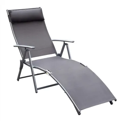 Produktbild von Sonnenliege klappbar Strandliege mit Kissen Liegestuhl, verstellbare Rückenlehne Gartenliege Relaxliege Gartenstuhl
