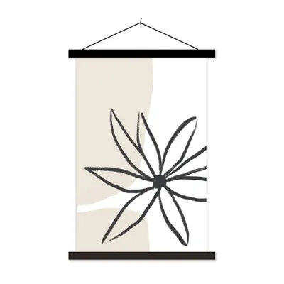 Produktbild von MuchoWow® Textilposter Blumen - Minimalismus - Pastell 60x90 cm mit schwarzem Rahmen - Poster Wohnzimmer