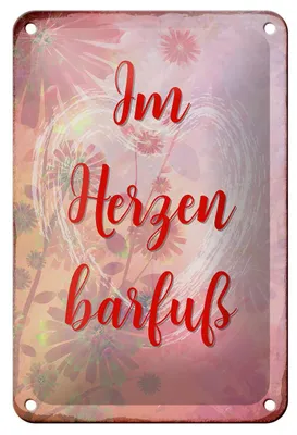 Produktbild von Blechschild Spruch 12x18cm Im Herzen barfuß Schild